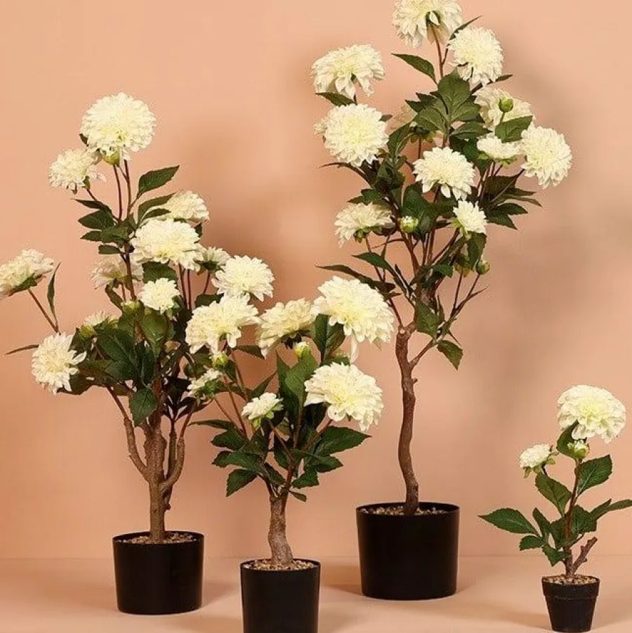 Countryfield Kunstplant Dahlia L wit - 82 cm hoog