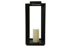 Countryfield Lantaarn met LED kaars Rennes zwart / wit outdoor L New