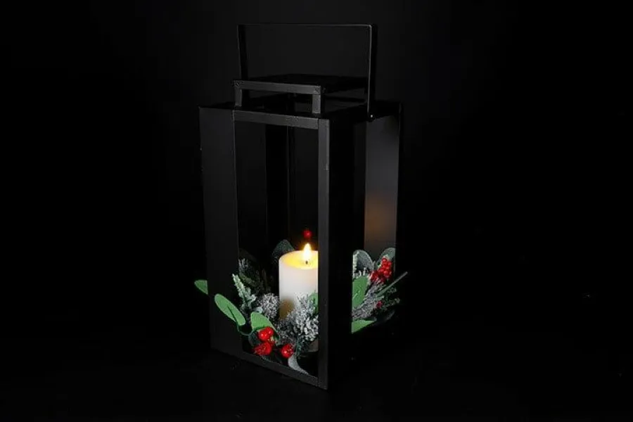Countryfield Lantaarn met kaars LED Arles S zwart-L18,5B18,5H35CM Clearance
