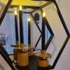 Countryfield LED Licht Dinerkaars Lyon rustiek zwart - set van 2 New