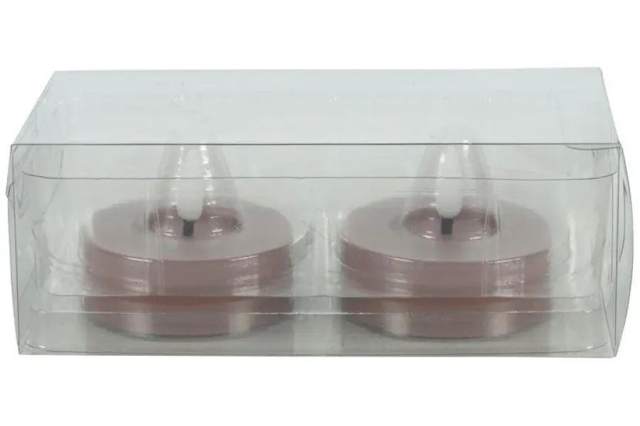 Countryfield Maxi theelicht Ø6,7CM LED Patio set van 2 roze New
