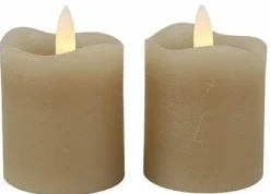 Countryfield Stompkaars rustiek Ø 5 cm Led Lyon beige set van 2 New