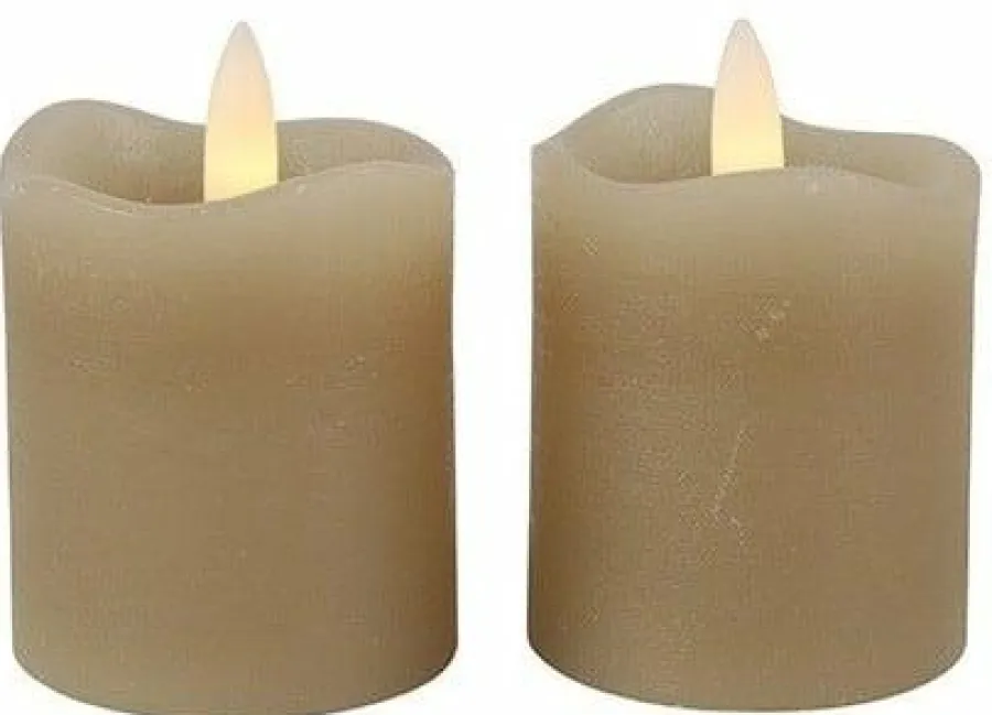 Countryfield Stompkaars rustiek Ø 5 cm Led Lyon beige set van 2 New