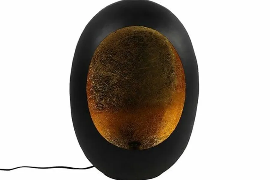 Countryfield Tafellamp E27 Eggy zwart goud groot New