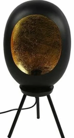 Countryfield Tafellamp E27 Eggy zwart/goud op pootjes Discount