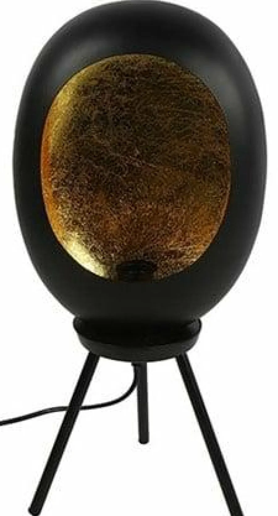 Countryfield Tafellamp E27 Eggy zwart/goud op pootjes Discount