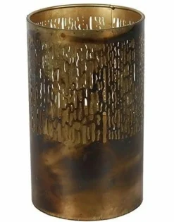 Countryfield Theelicht Cato XL verbrand goud 26 cm hoog Outlet