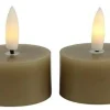 Countryfield Theelicht rustiek Ø4CM LED Lyon beige - set van 2 New