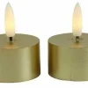 Countryfield Theelicht rustiek Ø4CM LED Lyon goud - set van 2 Discount