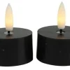 Countryfield Theelicht rustiek Ø4CM LED Lyon zwart - set van 2 New