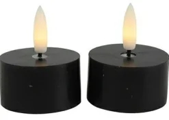 Countryfield Theelicht rustiek Ø4CM LED Lyon zwart - set van 2 New