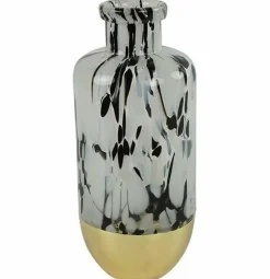 Countryfield Vaas Bilbao fles zwart wit goud L New