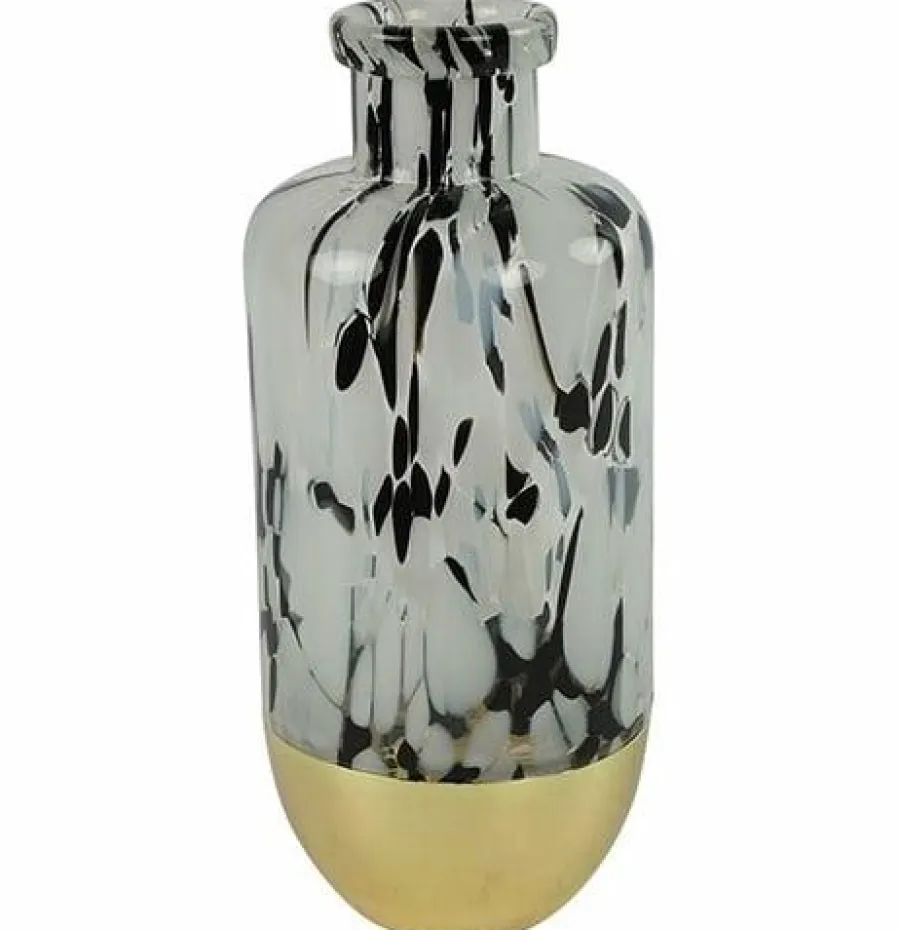 Countryfield Vaas Bilbao fles zwart wit goud L New