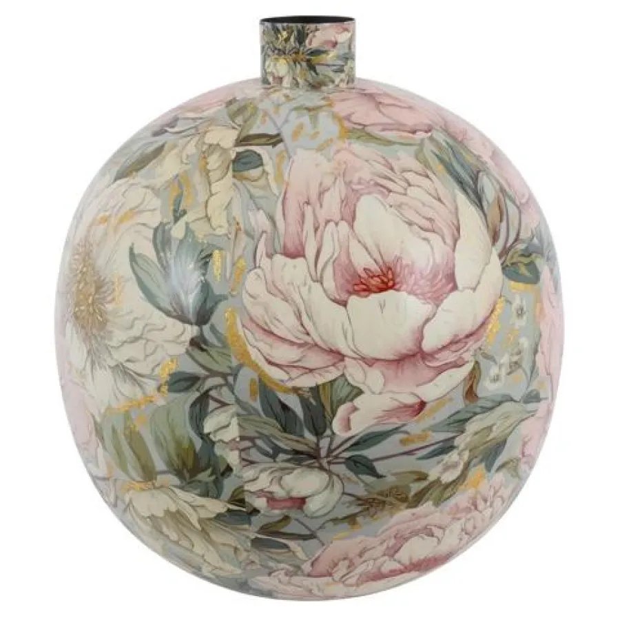 Countryfield Vaas Peony L roze/wit rond Best