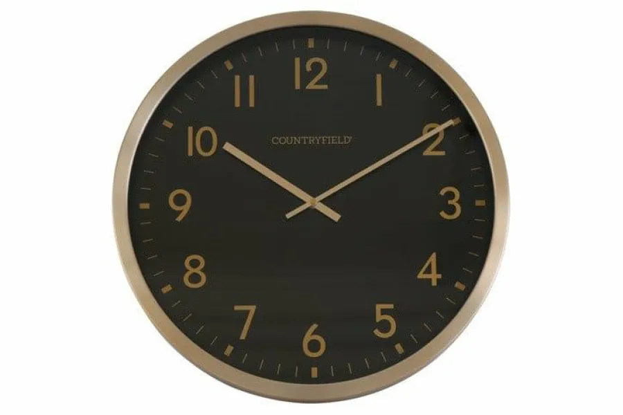 Countryfield Wandklok Copper L zwart goud Ø 50 cm