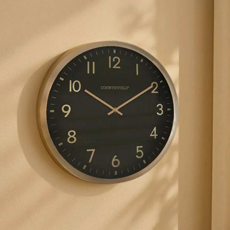 Countryfield Wandklok Copper M zwart goud Ø 40 cm Online