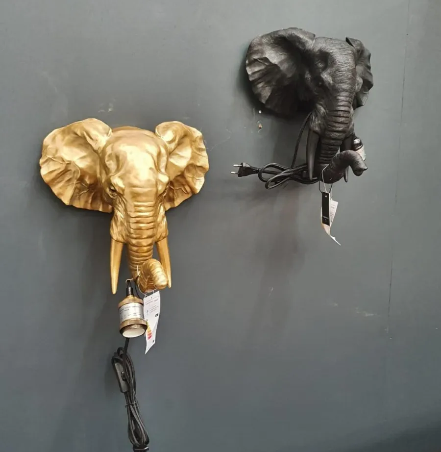 Countryfield Wandlamp olifant E27 Orwell goud Clearance