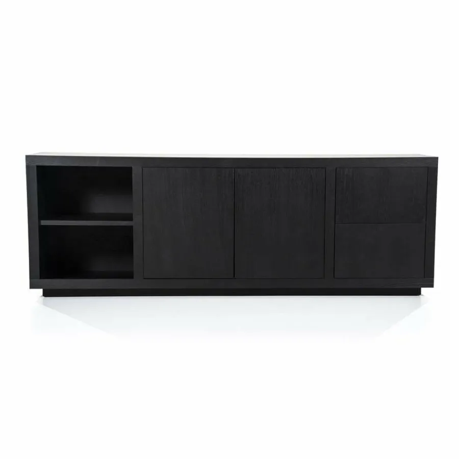 Eleonora Dressoir Helsinki 200cm 2-drs. 2 laden - zwart Clearance