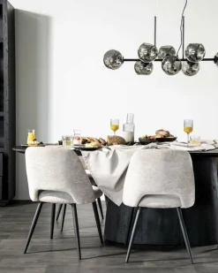 Eleonora Eettafel Aron ovaal 250x110 - zwart Outlet