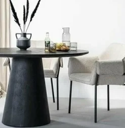 Eleonora Eettafel Aron rond 130 - zwart Hot