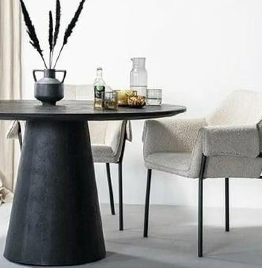 Eleonora Eettafel Aron rond 130 - zwart Hot