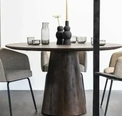 Eleonora Eettafel Aron rond 130 - bruin New