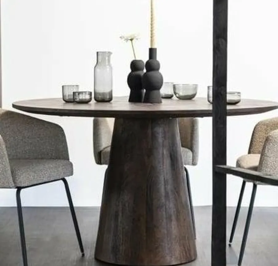 Eleonora Eettafel Aron rond 130 - bruin New