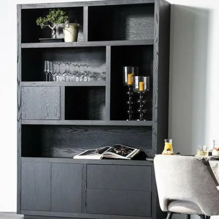 Eleonora Kabinet Helsinki 150x220cm 2-delig 3-drs. 2 laden - zwart Outlet