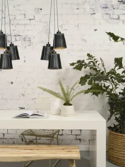 Good&Mojo Hanglamp Amazon recycled autoband met 3 kappen zwart S