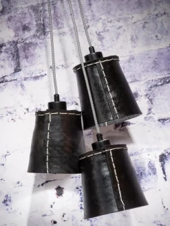 Good&Mojo Hanglamp Amazon recycled autoband met 3 kappen zwart S