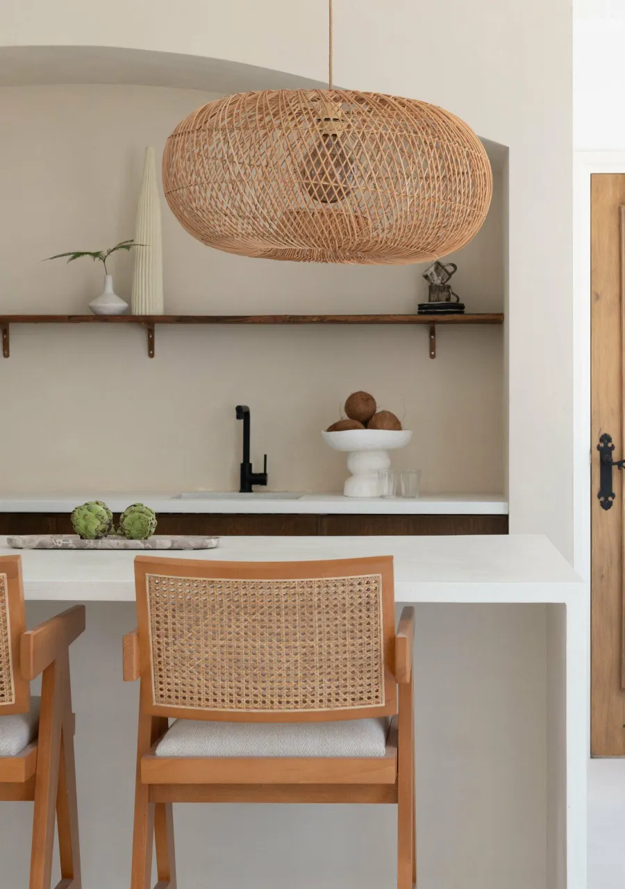 Good&Mojo Hanglamp Arizona bamboe ø70 naturel L Outlet