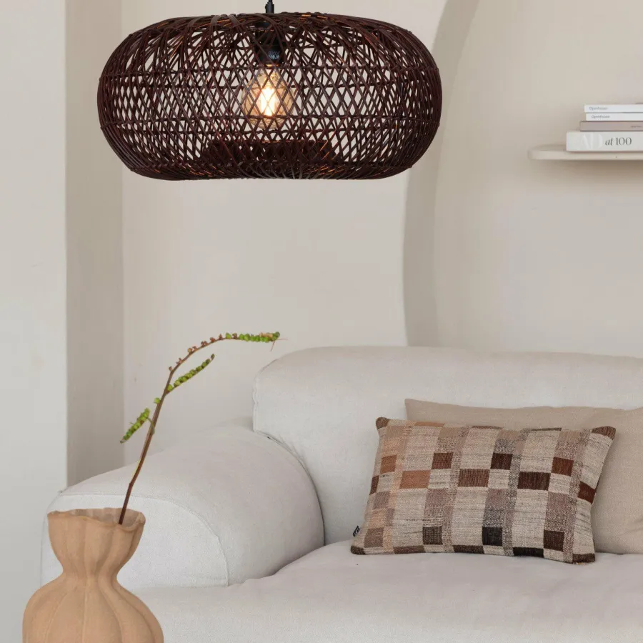 Good&Mojo Hanglamp Arizona bamboe ø50 burgundy S Best