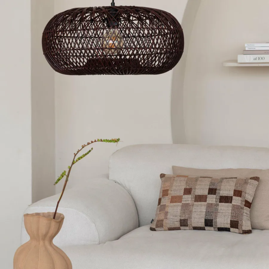 Good&Mojo Hanglamp Arizona bamboe ø50 burgundy S Best