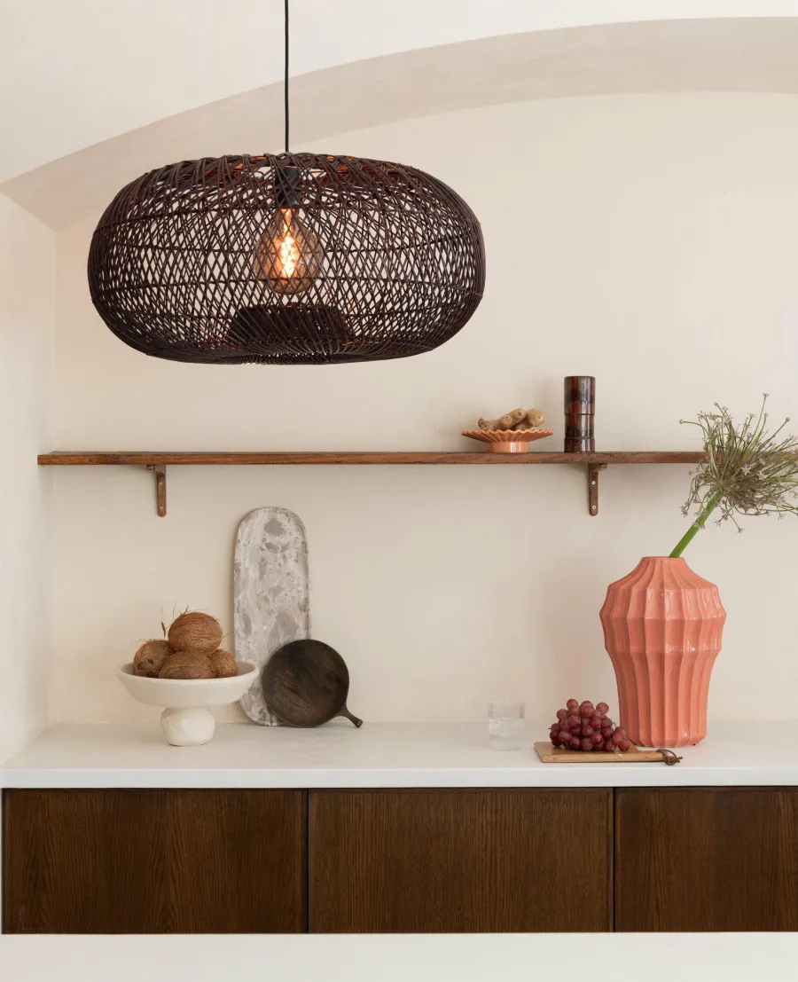 Good&Mojo Hanglamp Arizona bamboe ø50 burgundy S Best