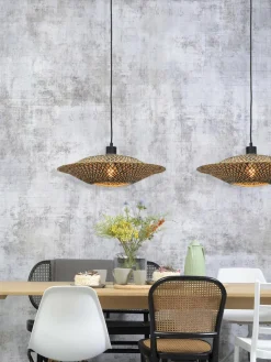 Good&Mojo Hanglamp Bali bamboe 44 x 12 cm zwart naturel S Sale