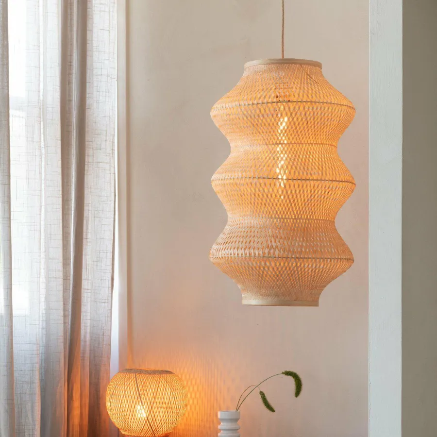 Good&Mojo Hanglamp Barbados bamboe ø40xh.67cm naturel XL Discount