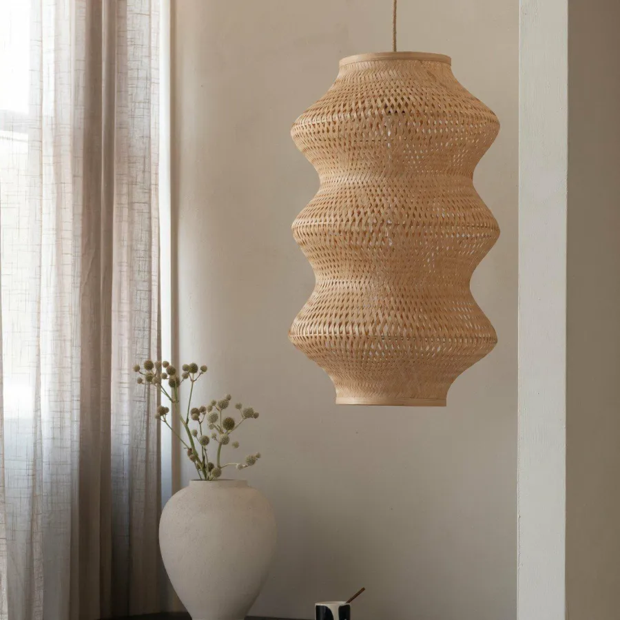 Good&Mojo Hanglamp Barbados bamboe ø40xh.67cm naturel XL Discount