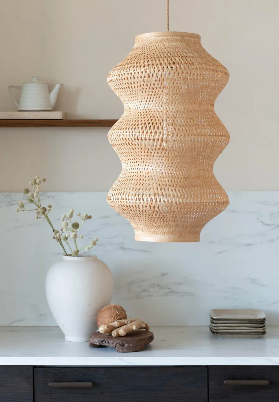 Good&Mojo Hanglamp Barbados bamboe ø40xh.67cm naturel XL Discount