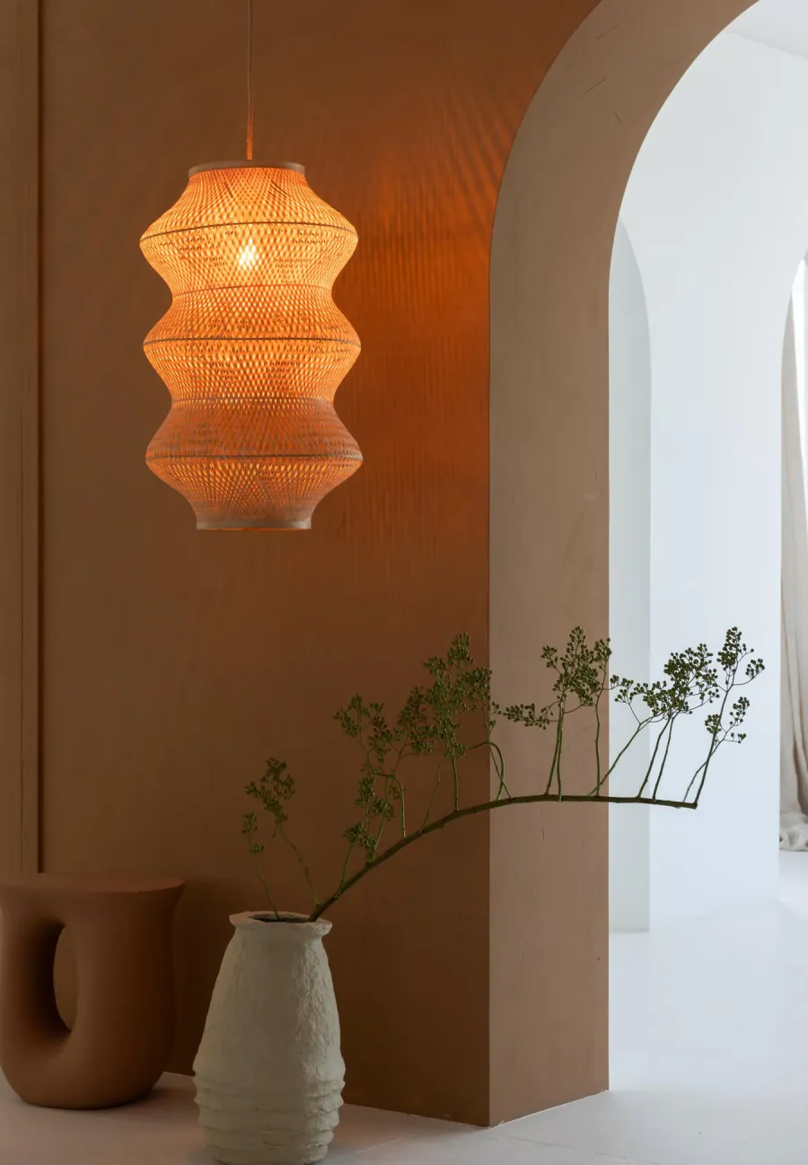 Good&Mojo Hanglamp Barbados bamboe ø40xh.67cm naturel XL Discount
