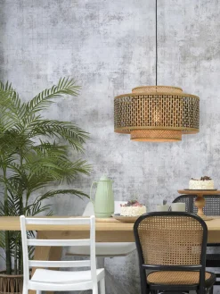 Good&Mojo Hanglamp Bhutan bamboe Ø 50 cm zwart naturel S Hot