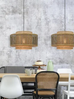 Good&Mojo Hanglamp Bhutan bamboe Ø 50 cm zwart naturel S Hot