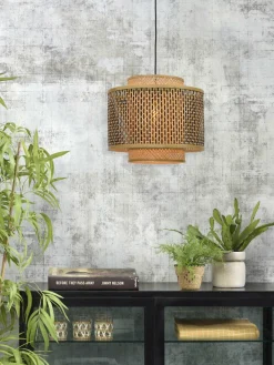 Good&Mojo Hanglamp Bhutan bamboe Ø 40 cm zwart naturel S Outlet