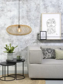 Good&Mojo Hanglamp Cango bamboe ellips dia.60x25cm naturel Clearance