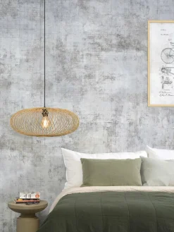 Good&Mojo Hanglamp Cango bamboe ellips dia.60x25cm naturel Clearance