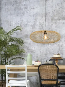 Good&Mojo Hanglamp Cango bamboe ellips dia.60x25cm naturel Clearance