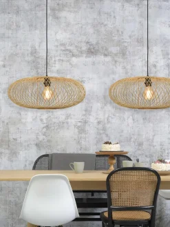 Good&Mojo Hanglamp Cango bamboe ellips dia.60x25cm naturel Clearance