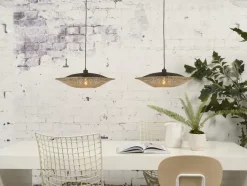 Good&Mojo Hanglamp Kalimantan bamboe plat Ø44 S Outlet
