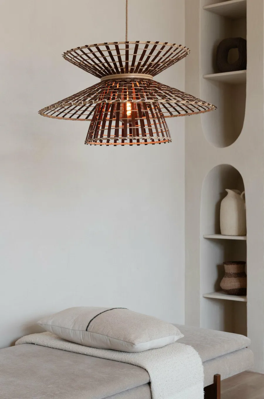 Good&Mojo Hanglamp Machu Picchu bamboe ø57xh.27cm naturel bruin Hot