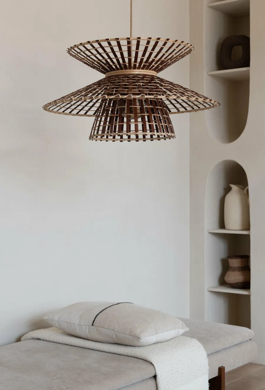 Good&Mojo Hanglamp Machu Picchu bamboe ø57xh.27cm naturel bruin Hot