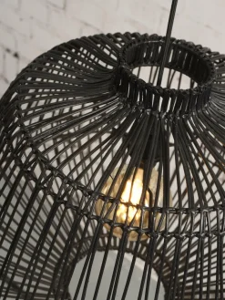 Good&Mojo Hanglamp Madagascar rotan dia.60xh.50cm zwart Clearance